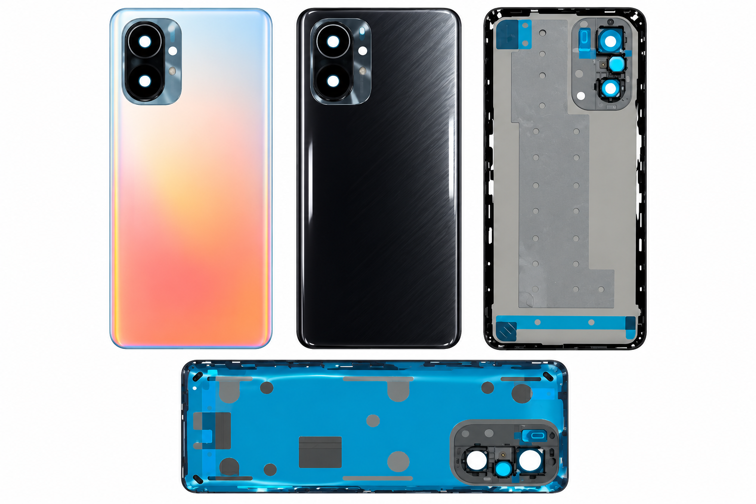Compatible Replacement for Redmi 11X Back Panel – Sky Blue & Black